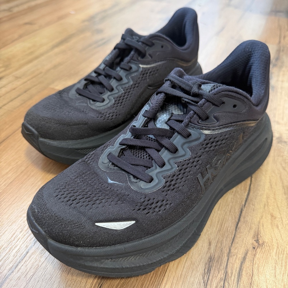 Hoka One One Bondi 9 Womens Black Running Shoes 1127952-BBLC Sneaker Size 9B